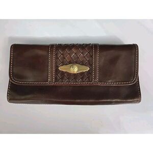 Elliott Lucca Brown Leather Clutch Shoulder Bag (No Strap)